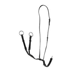 Martingale à collier en cuir avec boucles réglables Noir