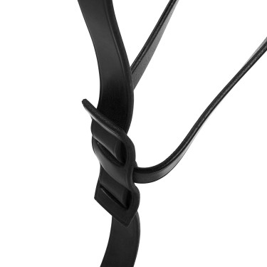 Martingaal met lederen halsband, verstelbare gespen Zwart