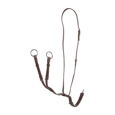 Martingale à collier en cuir avec boucles réglables Marron foncé