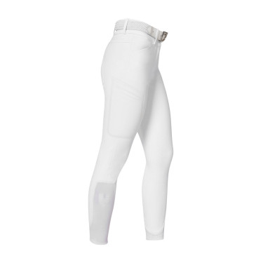 Pantalon slim fit femme taille haute Equestro Ridertechnology coutures thermosoudées Blanc Pantalon slim fit femme taille haute Equestro Ridertechnology coutures thermosoudées Blanc