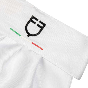 Plastron de concours avec logo brodé Equestro X Fise Blanc