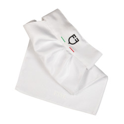 Plastron de concours avec logo brodé Equestro X Fise Blanc