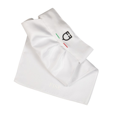 Wedstrijdplastron met geborduurd Equestro X Fise-logo Wit