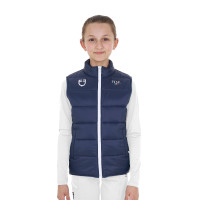 Veste sans manches unisexe enfant coupe slim Equestro X Fise Marine blazer Bleu marine