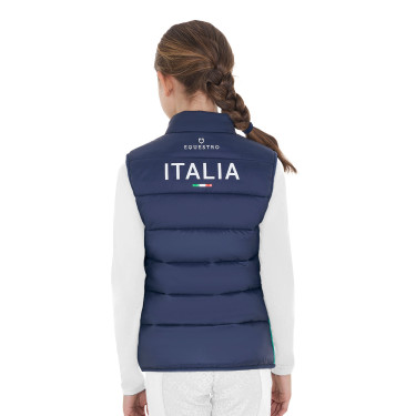 Veste sans manches unisexe enfant coupe slim Equestro X Fise Marine blazer Bleu marine