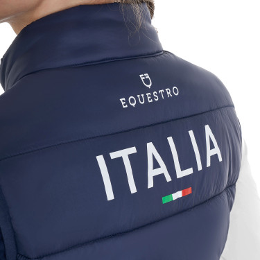 Veste sans manches unisexe enfant coupe slim Equestro X Fise Marine blazer Bleu marine