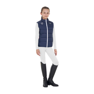 Veste sans manches unisexe enfant coupe slim Equestro X Fise Marine blazer Bleu marine