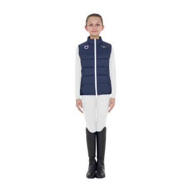 Veste sans manches unisexe enfant coupe slim Equestro X Fise Marine blazer Bleu marine