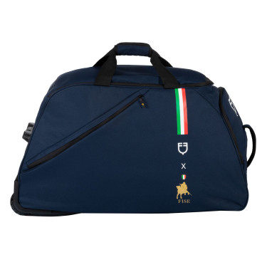 Trolleytas met Equestro X Fise-logo Marineblazer Marineblauw