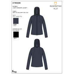 Veste Softshell Equestro femme ligne pliable Marine blazer Bleu marine