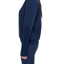 Dames technische sweatshirt met ronde hals met micro-mesh inzetstukken Marineblazer Marineblauw