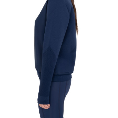 Dames technische sweatshirt met ronde hals met micro-mesh inzetstukken Marineblazer Marineblauw
