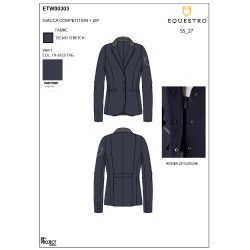 Dames wedstrijdjasje met rits en knopen Marineblazer Marineblauw