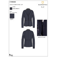 Veste de concours Equestro femme zippée et boutonnée Marine blazer Bleu marine