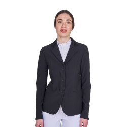 Veste de concours Equestro femme zippée et boutonnée Noir Veste de concours Equestro femme zippée et boutonnée Noir