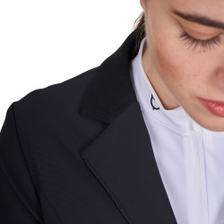 Veste de concours Equestro femme zippée et boutonnée Noir Veste de concours Equestro femme zippée et boutonnée Noir