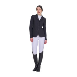 Veste de concours Equestro femme zippée et boutonnée Noir Veste de concours Equestro femme zippée et boutonnée Noir
