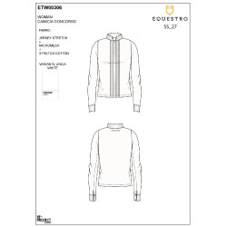 Polo de concours Equestro femme à col chemise Blanc