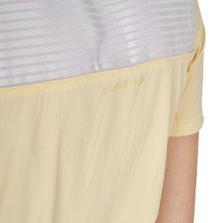 Polo de concours Equestro femme coupe slim avec empiècements en tissu effet soie Soleil Orange