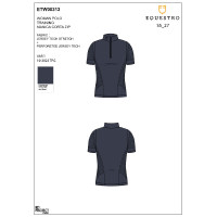 T-shirt Equestro femme d’entraînement en tissu technique micro-perforé Marine blazer Bleu marine