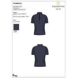 T-shirt Equestro femme d’entraînement en tissu technique micro-perforé Marine blazer Bleu marine T-shirt Equestro femme d’entraînement en tissu technique micro-perforé Marine blazer Bleu marine