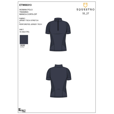 T-shirt Equestro femme d’entraînement en tissu technique micro-perforé Marine blazer Bleu marine T-shirt Equestro femme d’entraînement en tissu technique micro-perforé Marine blazer Bleu marine
