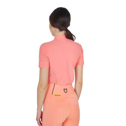 T-shirt Equestro femme d’entraînement en tissu technique micro-perforé Fleur du désert Rose