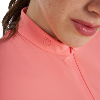 Dames trainings T-shirt van technische stof met microgaatjes Woestijnbloem Roze