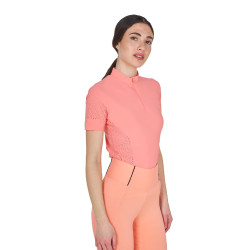 T-shirt Equestro femme d’entraînement en tissu technique micro-perforé Fleur du désert Rose