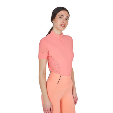 T-shirt Equestro femme d’entraînement en tissu technique micro-perforé Fleur du désert Rose