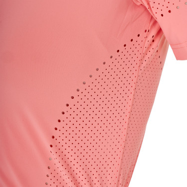 T-shirt Equestro femme d’entraînement en tissu technique micro-perforé Fleur du désert Rose