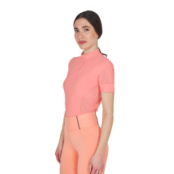 T-shirt Equestro femme d’entraînement en tissu technique micro-perforé Fleur du désert Rose
