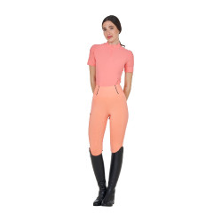 T-shirt Equestro femme d’entraînement en tissu technique micro-perforé Fleur du désert Rose