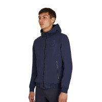 Sweat à capuche Equestro homme à capuche réglable avec fermeture éclair Marine blazer Bleu marine