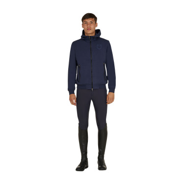 Herenhoodie met verstelbare capuchon en rits Marineblazer Marineblauw