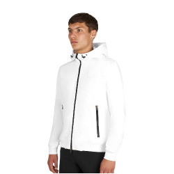 Sweat à capuche Equestro homme à capuche réglable avec fermeture éclair Blanc