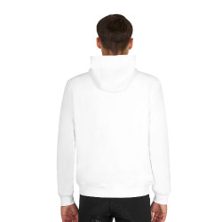 Herenhoodie met verstelbare capuchon en rits Wit