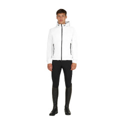 Sweat à capuche Equestro homme à capuche réglable avec fermeture éclair Blanc