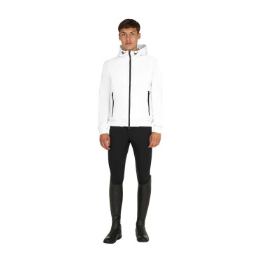 Sweat à capuche Equestro homme à capuche réglable avec fermeture éclair Blanc