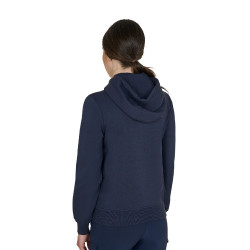 Sweat à capuche Equestro zippé femme adjusté Marine blazer Bleu marine