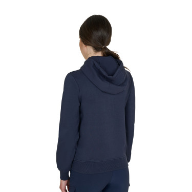 Sweat à capuche Equestro zippé femme adjusté Marine blazer Bleu marine