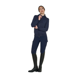 Sweat à capuche Equestro zippé femme adjusté Marine blazer Bleu marine