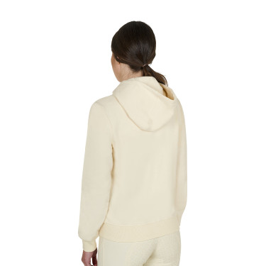Dameshoodie met verstelbare capuchon en rits Antiek wit Beige
