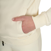 Dameshoodie met verstelbare capuchon en rits Antiek wit Beige