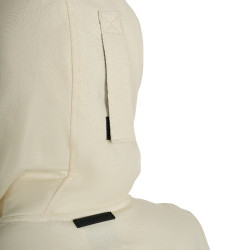 Sweat à capuche Equestro zippé femme adjusté Blanc antique Beige