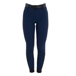 Pantalon Equestro femme full grip taille haute logo en strass