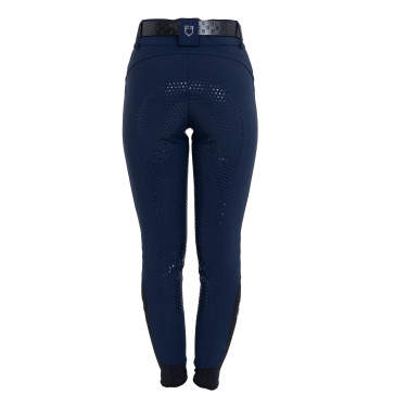 Pantalon Equestro femme full grip taille haute logo en strass