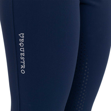 Damesbroek met full grip, hoge taille, logo in strass