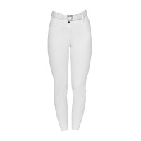 Pantalon Equestro femme full grip taille haute logo en strass Blanc Pantalon Equestro femme full grip taille haute logo en strass Blanc