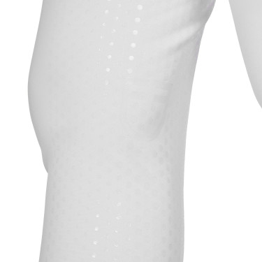 Pantalon Equestro femme full grip taille haute logo en strass Blanc